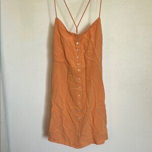 RVCA Orange Sleeveless Slip Dress